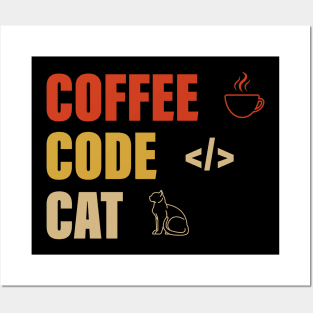 COFFEE CODE CAT Posters and Art